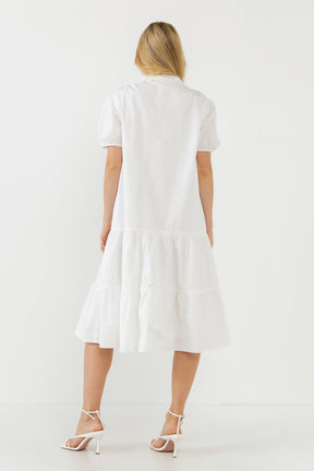 ENGLISH FACTORY - Poplin Midi Dress - DRESSES available at Objectrare