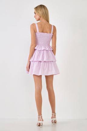 ENGLISH FACTORY - Ruffle tiered Mini Dress with Ties - DRESSES available at Objectrare