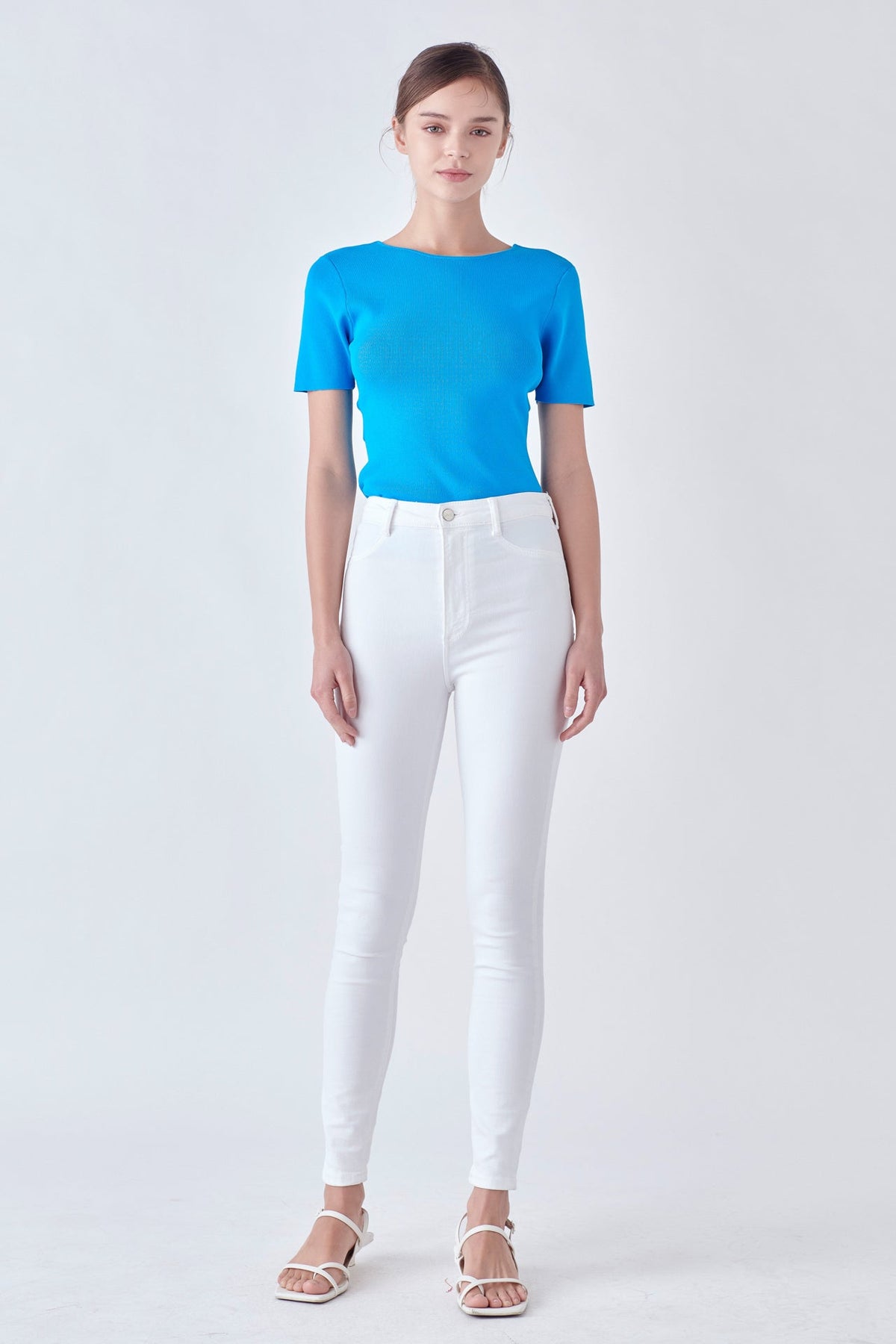 ENGLISH FACTORY - Knotted Back Detail Knit Top - TOPS available at Objectrare