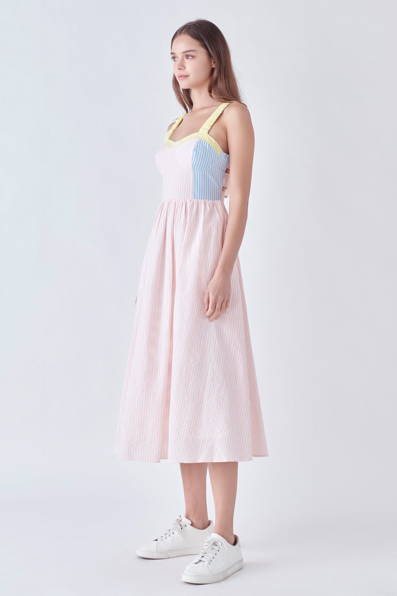 ENGLISH FACTORY - Multi Color Striped Mid Dress - DRESSES available at Objectrare