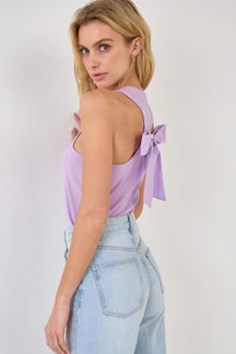 ENGLISH FACTORY - Racer Back Tank Top with Bow - TOPS available at Objectrare