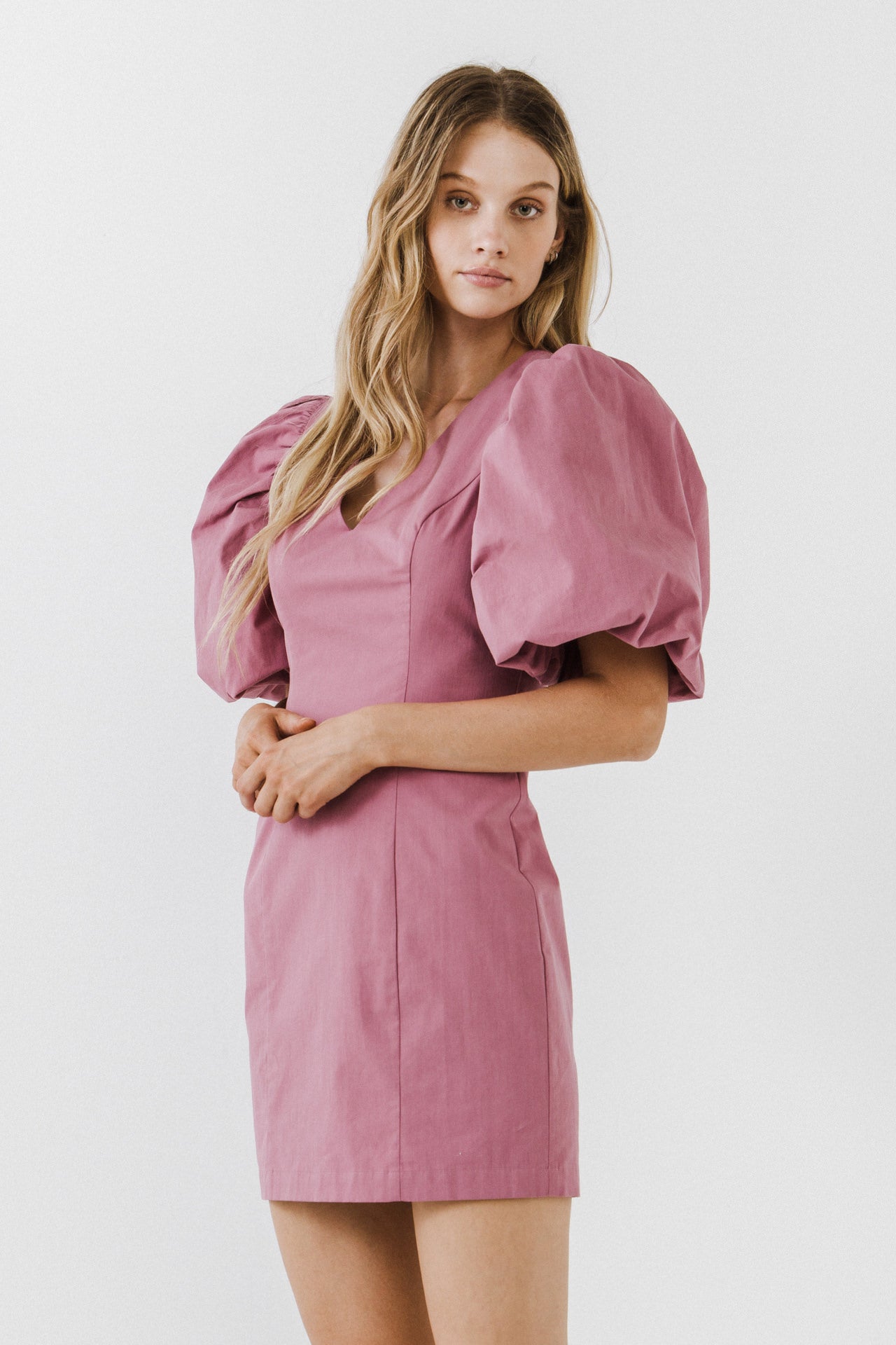 ENDLESS ROSE - Puff Sleeve Mini Dress - DRESSES available at Objectrare