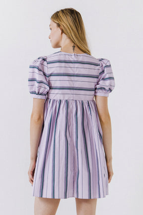 ENGLISH FACTORY - Striped Mini Dress - DRESSES available at Objectrare