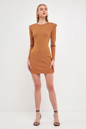 ENDLESS ROSE - Shoulder Pad Knit Dress - DRESSES available at Objectrare