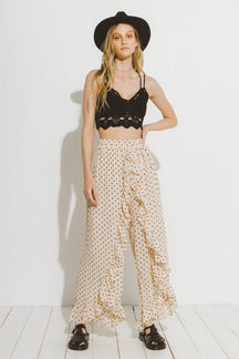 FREE THE ROSES - Polka Dot Ruffled Pants - PANTS available at Objectrare