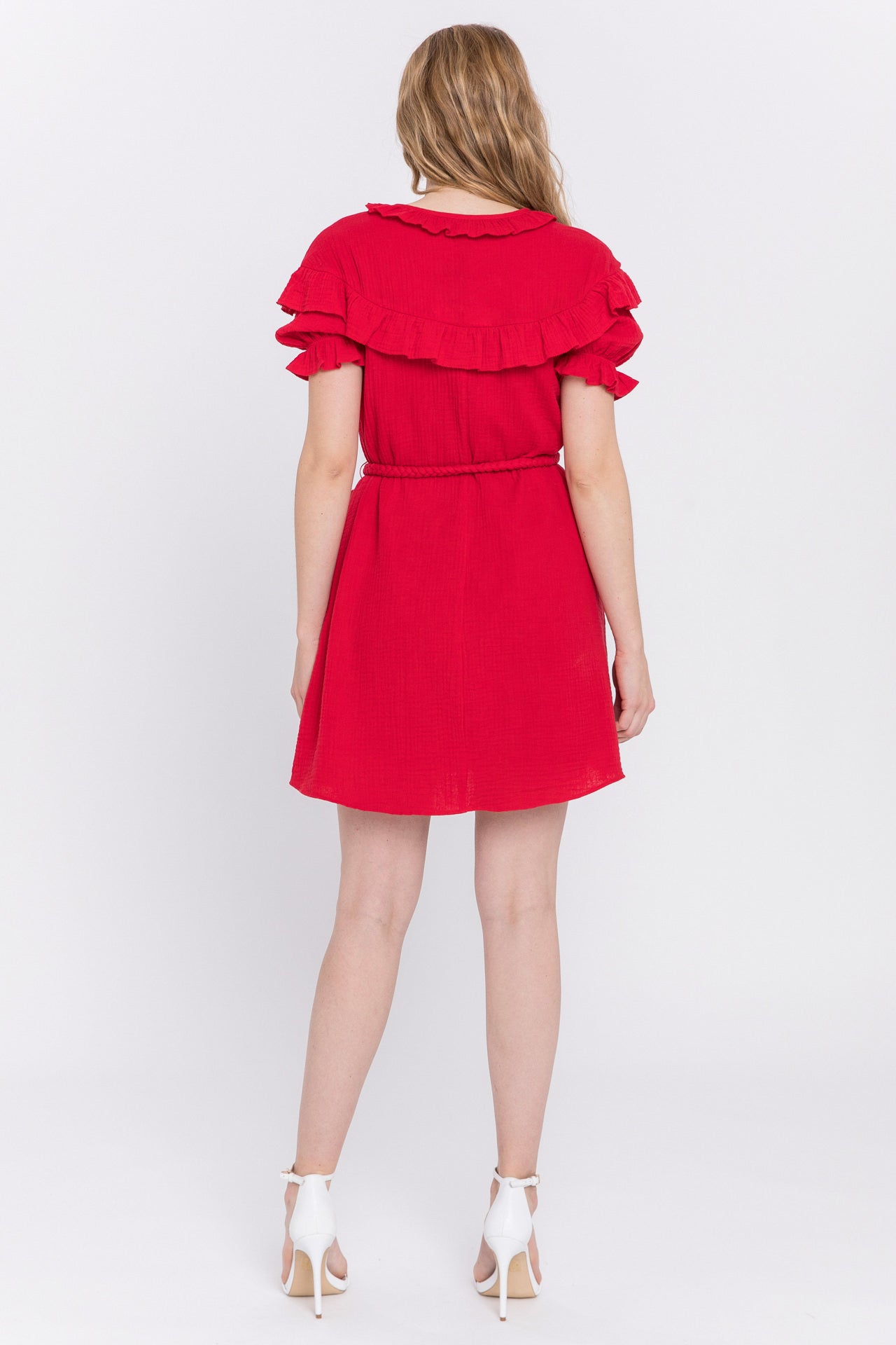 ENGLISH FACTORY - Ruffled Dress with Thick Waist Strap - DRESSES available at Objectrare