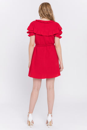 ENGLISH FACTORY - Ruffled Dress with Thick Waist Strap - DRESSES available at Objectrare