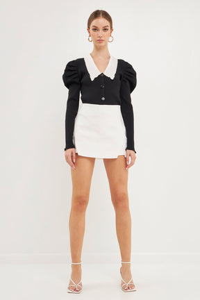 ENDLESS ROSE - Embroidered Collar Knit Cardigan - SWEATERS & KNITS available at Objectrare