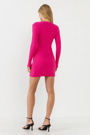ENDLESS ROSE - Ruffle Button Down Knit Dress - DRESSES available at Objectrare