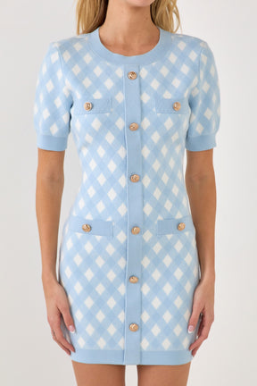 ENDLESS ROSE - Short Sleeve Gingham Dress - DRESSES available at Objectrare