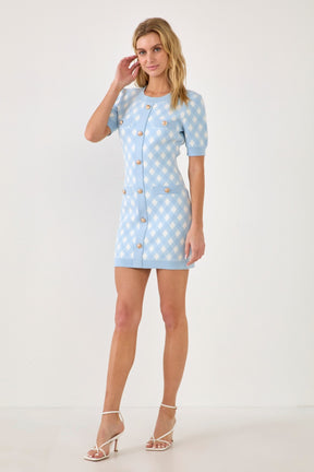 ENDLESS ROSE - Short Sleeve Gingham Dress - DRESSES available at Objectrare