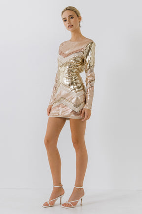 ENDLESS ROSE - Sequin Open Back Mini Dress - DRESSES available at Objectrare