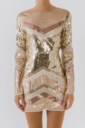 ENDLESS ROSE - Sequin Open Back Mini Dress - DRESSES available at Objectrare