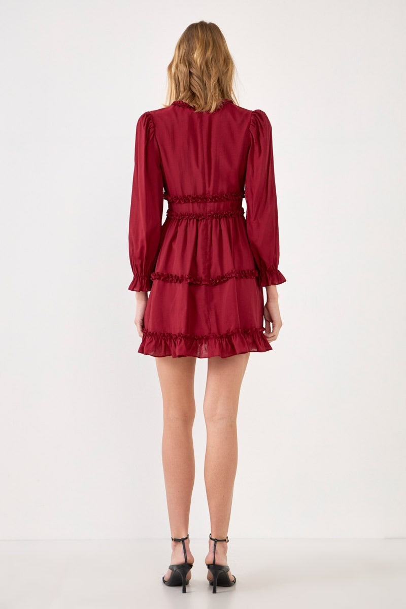 FREE THE ROSES - Ruffle Detail Mini Dress - DRESSES available at Objectrare