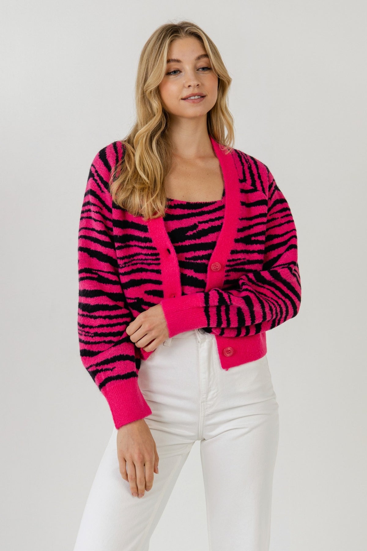 ENGLISH FACTORY - Tiger Knit Cardigan - CARDIGANS available at Objectrare