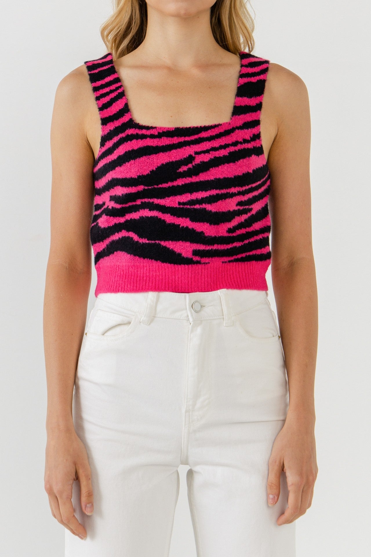 ENGLISH FACTORY - Tiger Knit Tank Top - SWEATERS & KNITS available at Objectrare