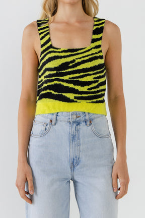 ENGLISH FACTORY - Tiger Knit Tank Top - SWEATERS & KNITS available at Objectrare